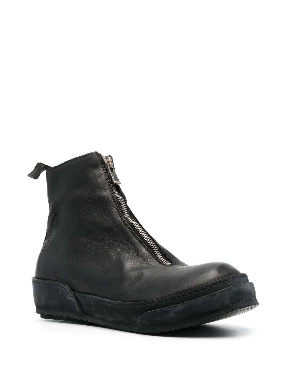 Guidi Veterlaarzen met ronde neus - Zwart