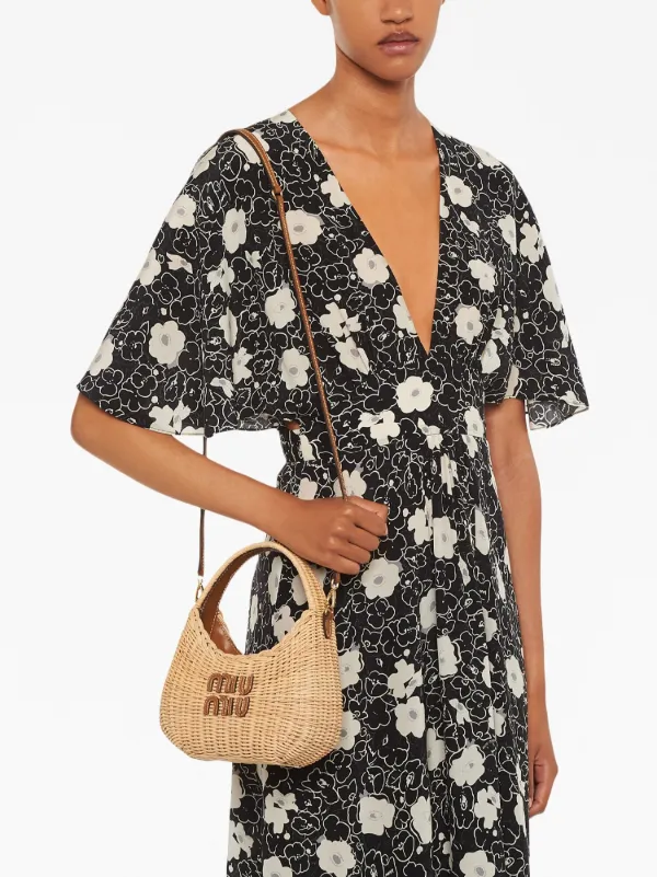Miu Miu ワンダー ウィッカー ショルダーバッグ ミニ | ニュートラル