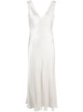 Asceno Bordeaux silk slip dress - White