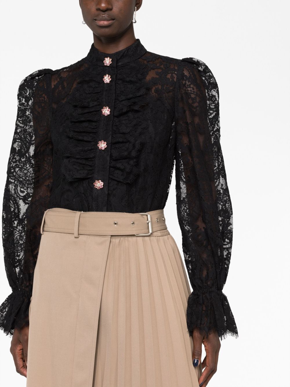 Shop Zimmermann Luminosity Floral-lace Blouse In Black