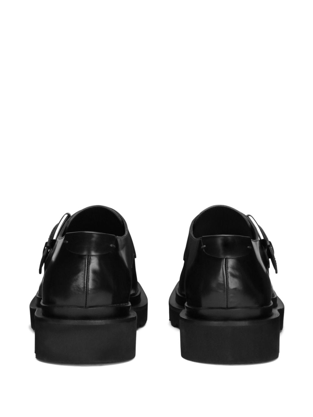 Shop Dolce & Gabbana Polished Leather Monk Shoes In Black