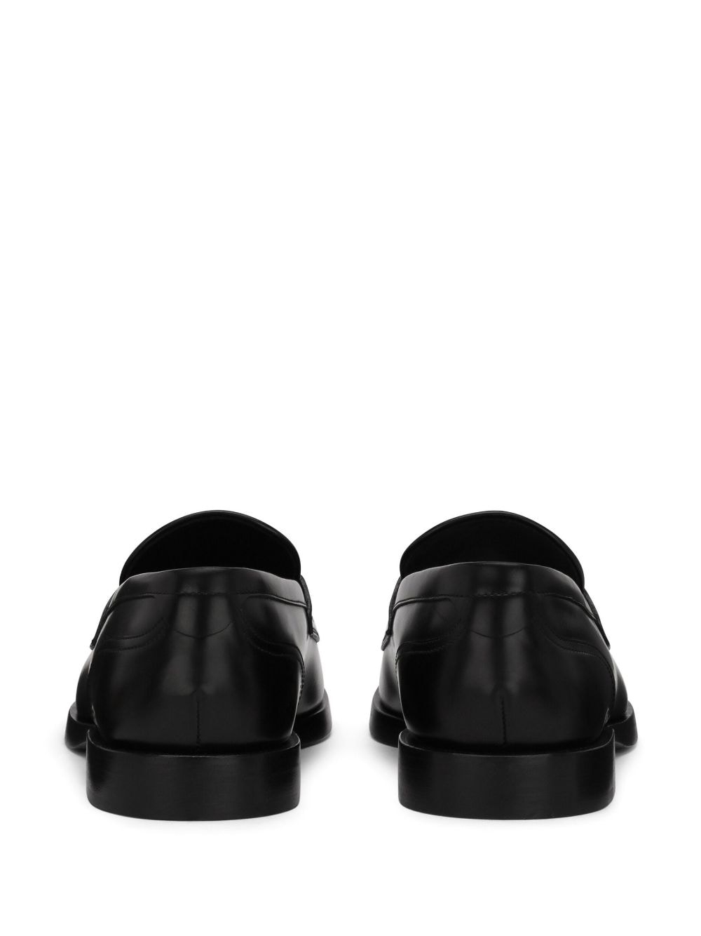 Shop Dolce & Gabbana Bernini Leather Loafers In Black