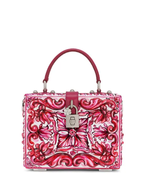 Sac porté épaule Dolce Box à imprimé Majolica - Dolce & Gabbana - Modalova