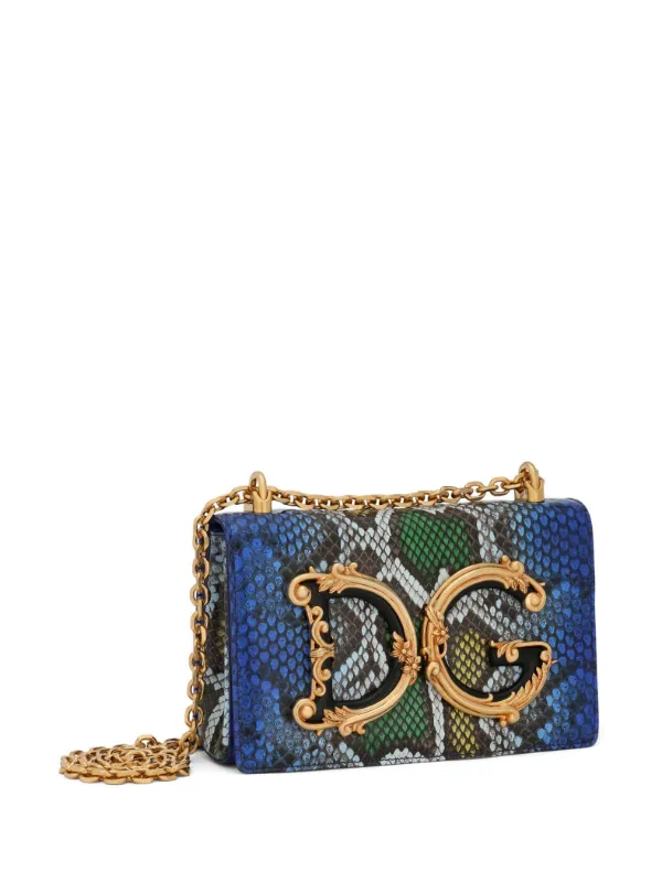 Dolce & Gabbana DG Girls python-effect Crossbody Bag | Blue
