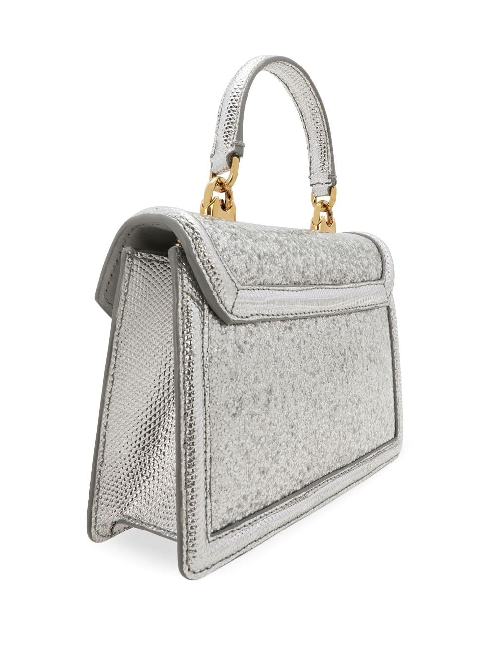 Shop Dolce & Gabbana Small Devotion Tote Bag In Silver