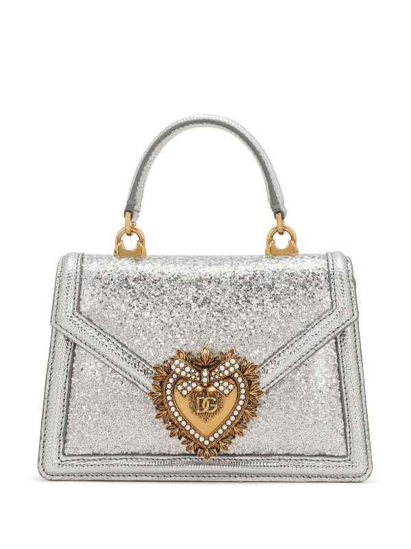 Devotion Small Leather Shoulder Bag in White - Dolce Gabbana