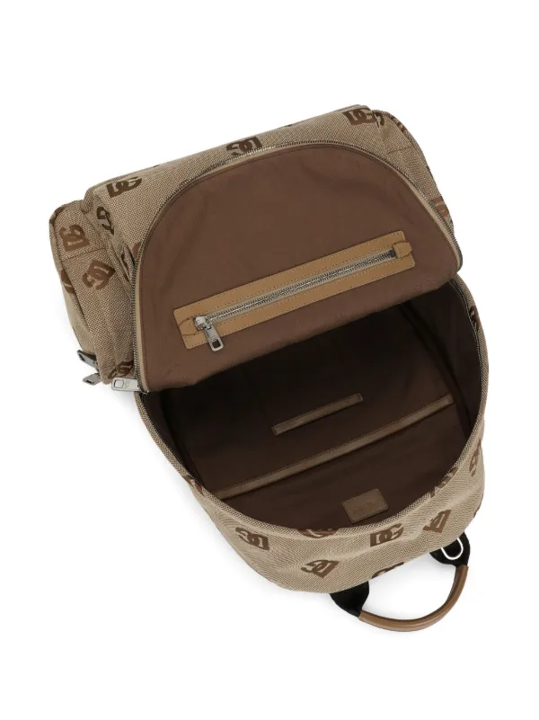 Dolce & Gabbana logo-print Zipped Backpack | Neutrals | FARFETCH