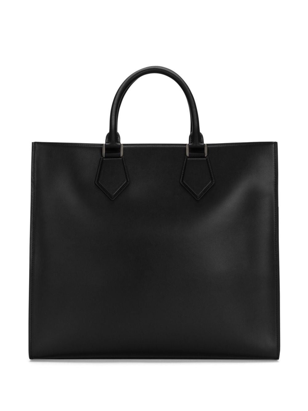 Shop Dolce & Gabbana Logo-debossed Leather Tote Bag In Black