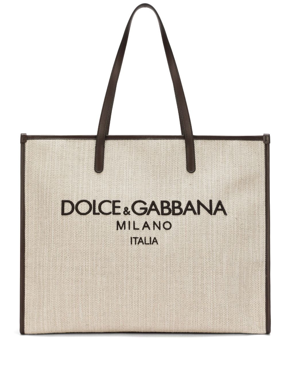 Dolce & Gabbana Milano Logo-embroidered Tote Bag In Neutrals