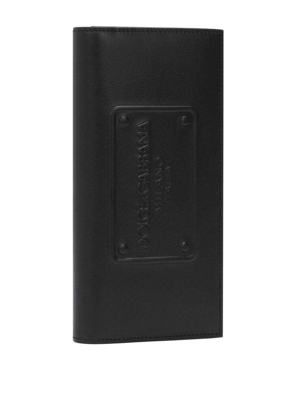 Shop Dolce & Gabbana Logo-debossed Bi-fold Wallet In Black