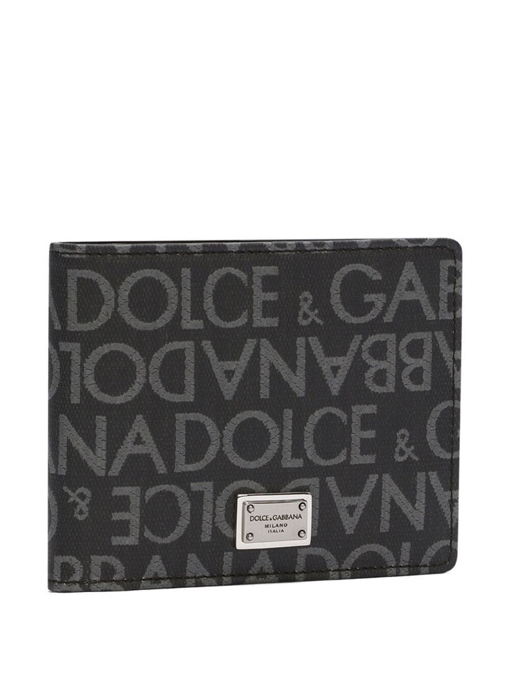 Shop Dolce & Gabbana Logo-jacquard Bi-fold Wallet In Black