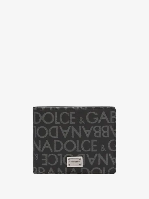 Dolce & Gabbana cartera plegable con logo en jacquard
