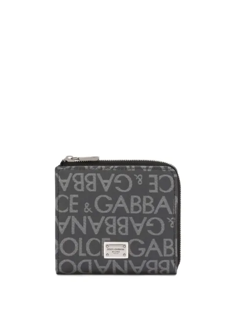 Dolce & Gabbana logo-plaque jacquard wallet