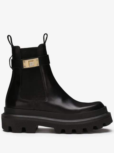 Dolce & Gabbana branded-strap leather Chelsea boots