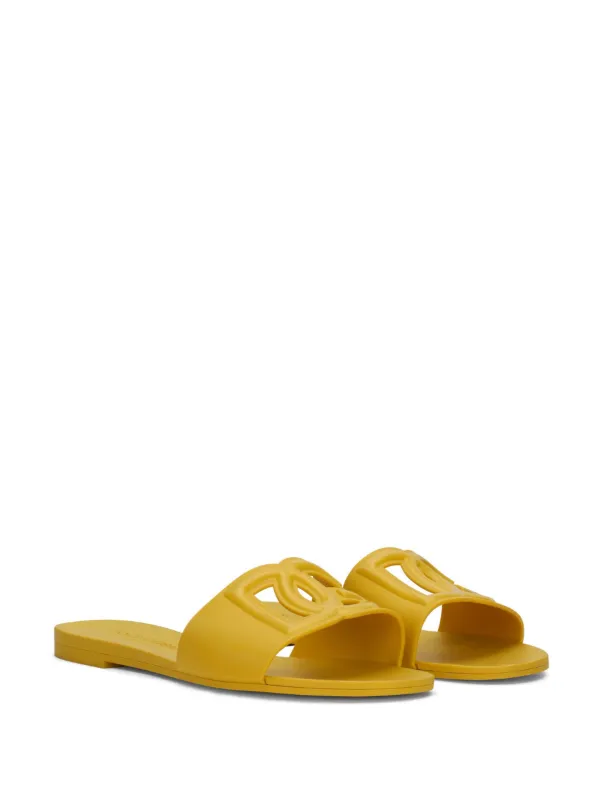 Dolce & Gabbana Bianca DG-logo Slides | Yellow | FARFETCH