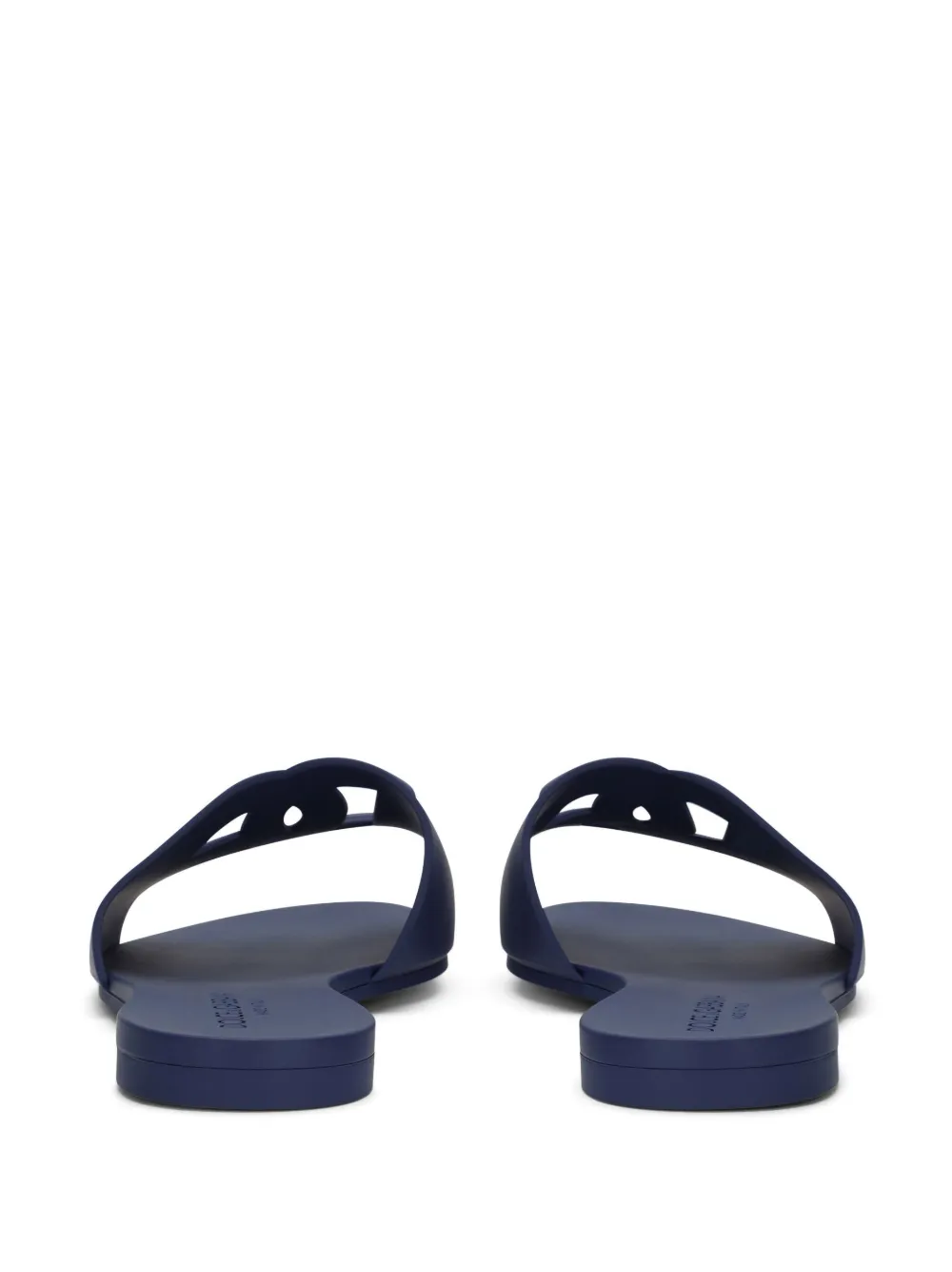 Dolce & Gabbana Logo-lettering Open-toe Slides In Blue