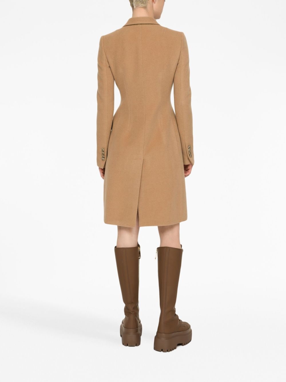 Shop Dolce & Gabbana Single-breasted Midi Coat In Neutrals