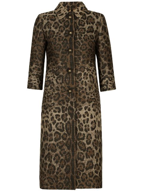 Dolce & Gabbana leopard-print single-breasted coat Women