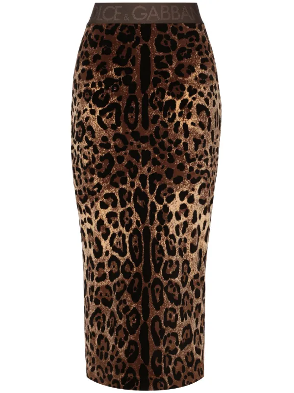 Dolce & Gabbana Chenille leopard-print Midi Skirt - Farfetch