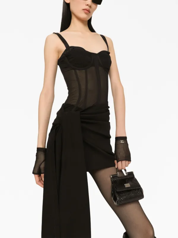 Dolce & Gabbana Women's Draped Skirt Strapless Corset Dress - Black - Mini Dresses Dolce & Gabbana Women's Draped Skirt Strapless Corset Dress - Black - Mini Dresses