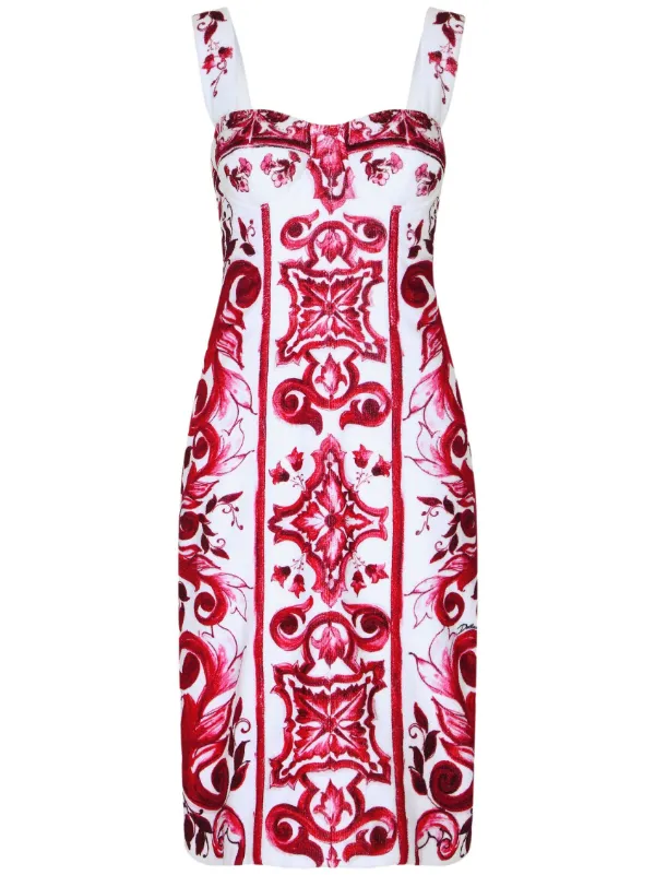 Dolce & Gabbana シルク ドレープ ノースリーブ ドレス レッド ギルト: ウィメンズ | DOLCE & GABBANA：SPECIAL TIME LIMITED
