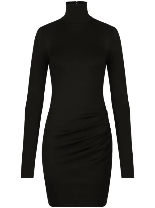 Robe froncée à col montant - Dolce & Gabbana - Modalova