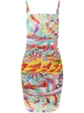 Dolce & Gabbana graphic-print gathered-detail dress - Multicolour
