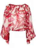 Dolce & Gabbana Majolica print silk blouse - Red