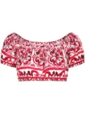 Dolce & Gabbana Majolica-print crop top - Red