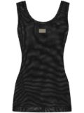 Dolce & Gabbana logo-plaque U-neck tank top - Black