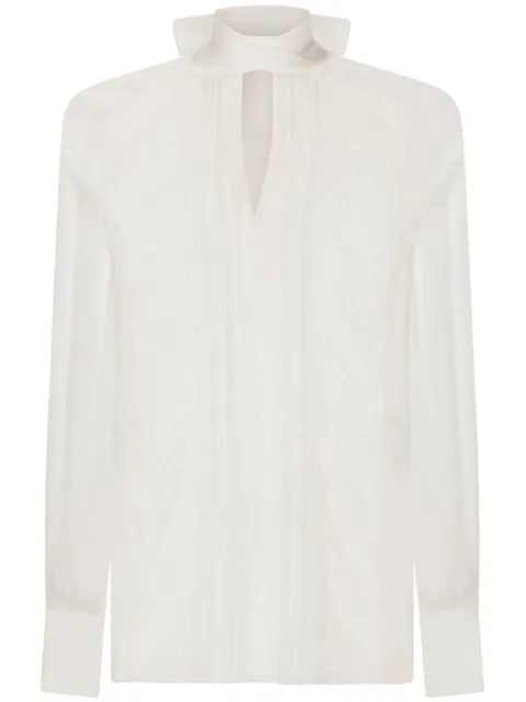 Dolce & Gabbana blusa de encaje chantilly con diseño semitransparente
