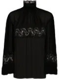 Dolce & Gabbana lace-embellished high-neck blouse - Black