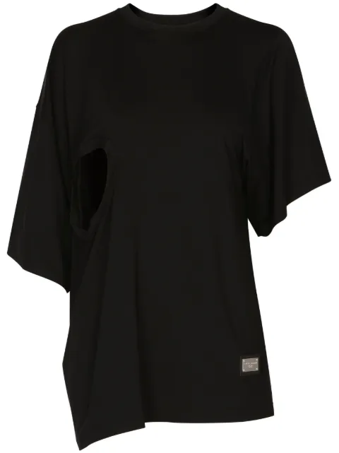 Dolce & Gabbana asymmetric logo-plaque T-shirt