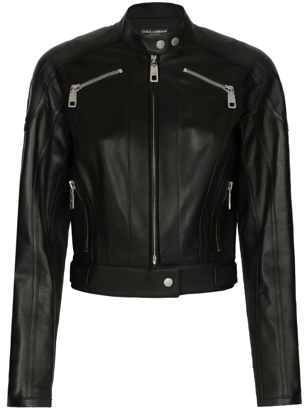 Dolce & Gabbana long-sleeve Leather Biker Jacket - Farfetch