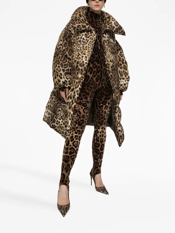 Dolce & Gabbana leopard-print Oversize Padded Coat | Brown | FARFETCH