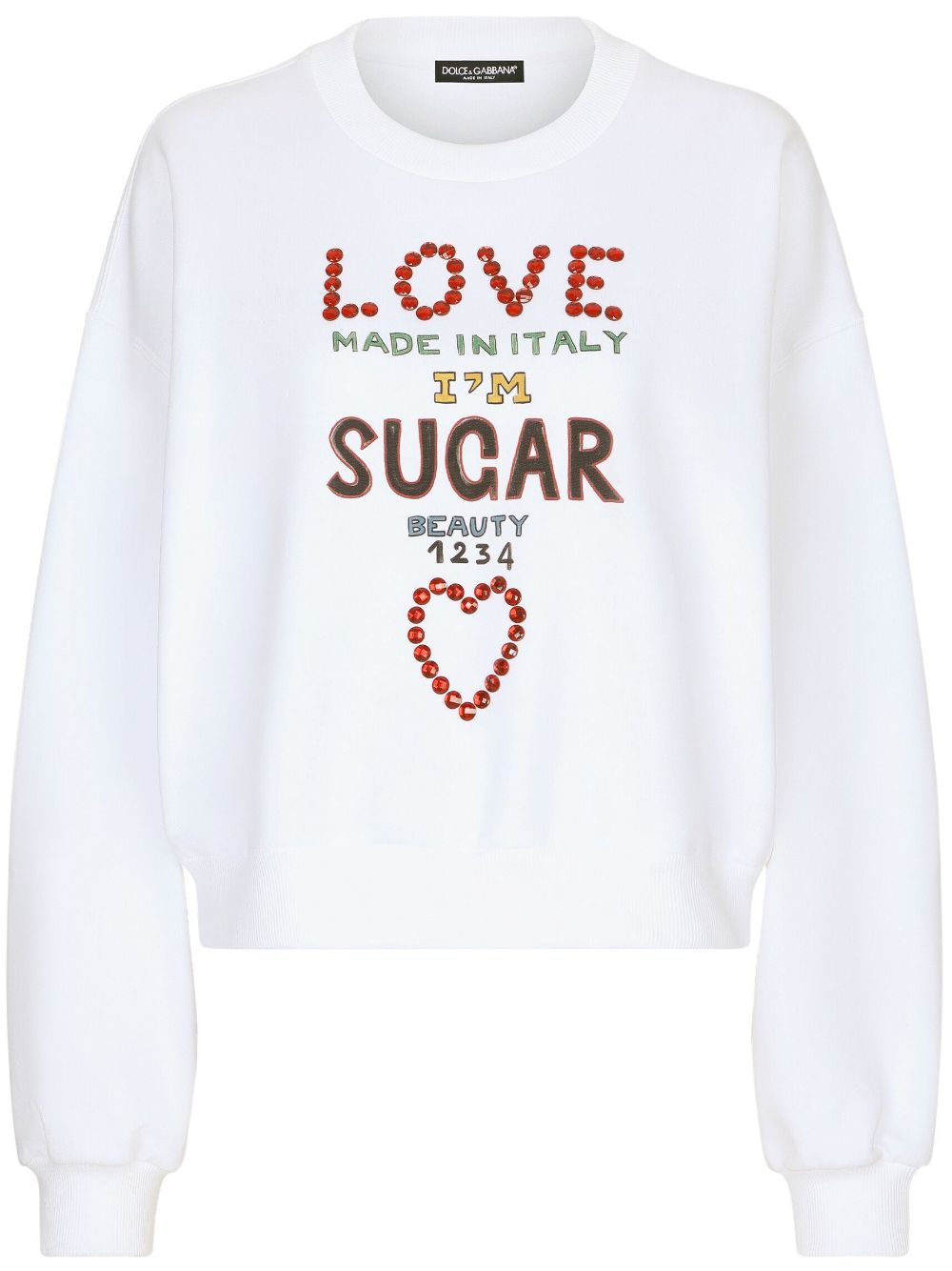 Dolce & Gabbana crystal-embellished sweatshirt - White