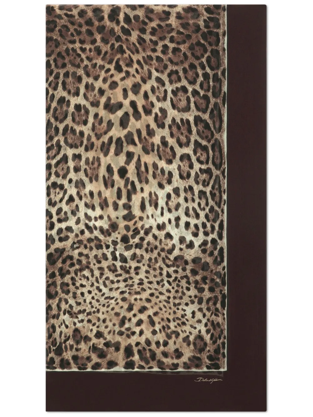 Dolce & Gabbana leopard-print silk scarf | Brown | Image 1