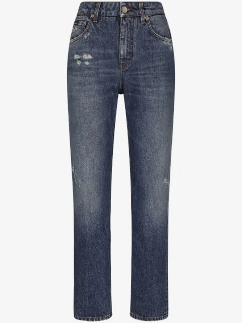 Dolce & Gabbana boyfriend jeans con placa del logo
