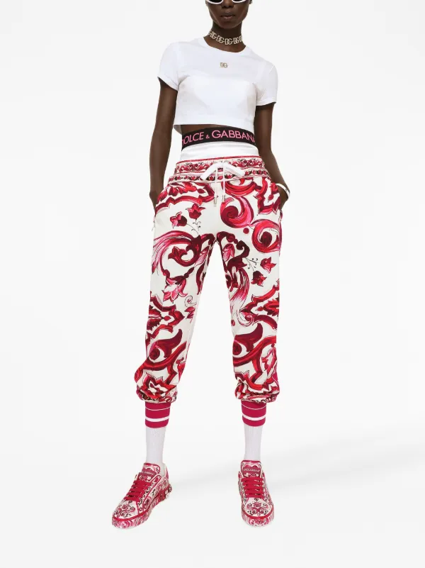 Dolce & Gabbana Maiolica-print Track Pants | White | FARFETCH