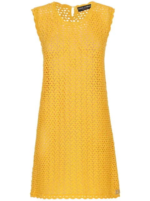 Dolce & Gabbana sleeveless crochet-knit mini dress