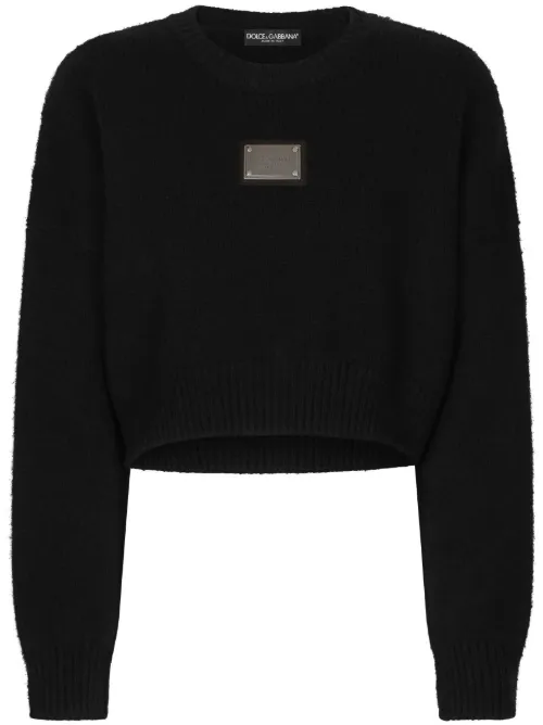 Pull crop à plaque logo - Dolce & Gabbana - Modalova
