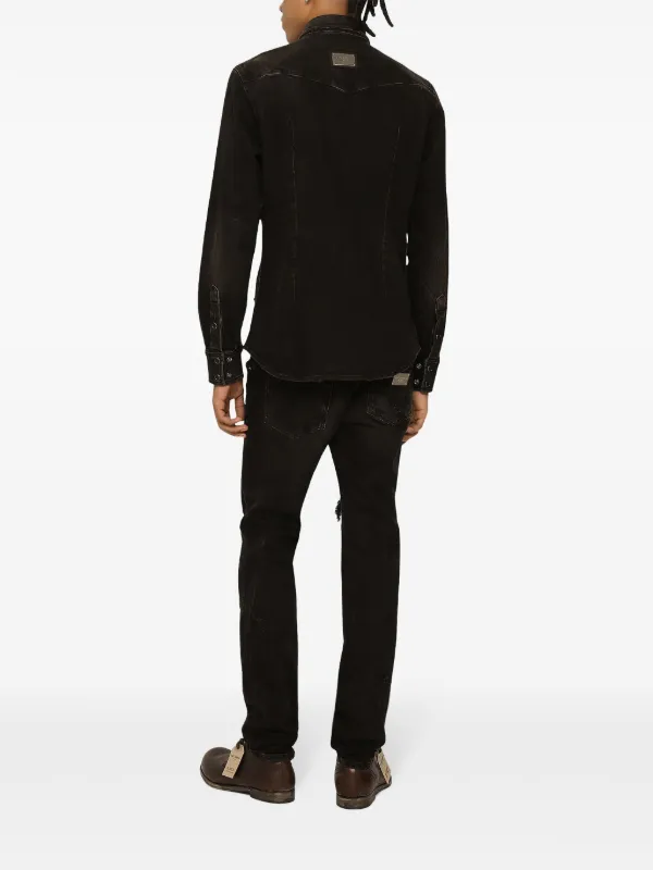 Dolce & Gabbana ダメージ デニムシャツ | ブラック | FARFETCH JP