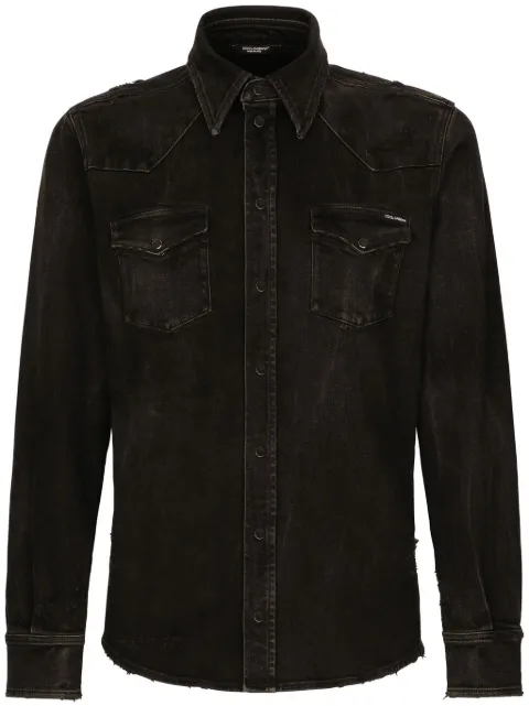 Dolce & Gabbana distressed-effect denim shirt