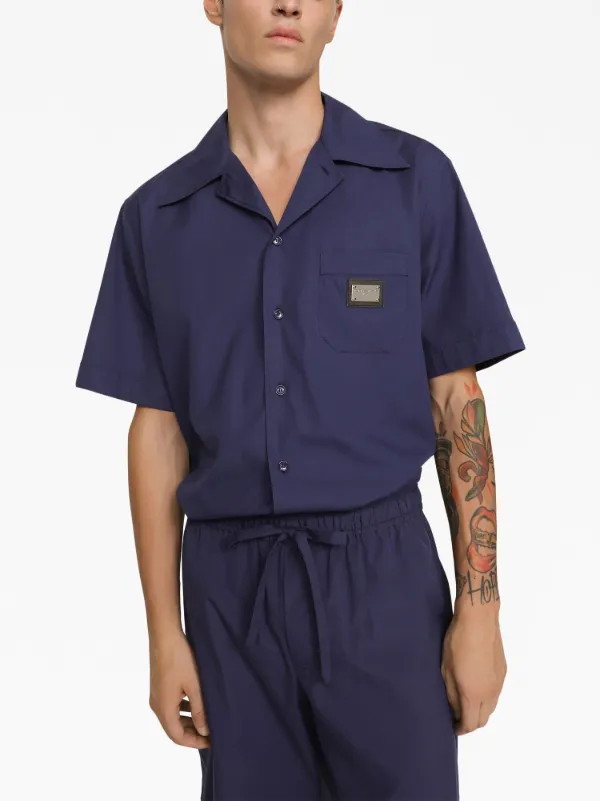 Dolce Gabbana Chemise DG Essentials a Manches Courtes Bleu FARFETCH MA