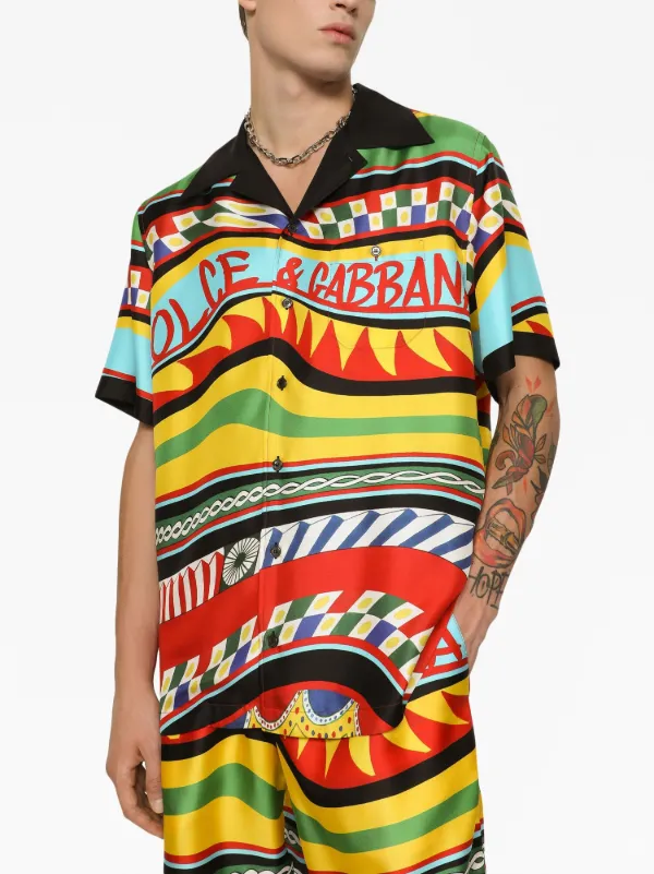 Dolce Gabbana Carretto print Silk Shirt Farfetch