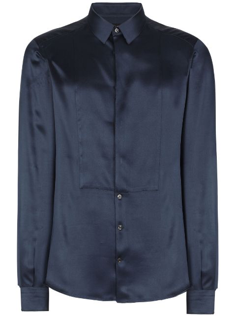 Dolce & Gabbana long-sleeved satin-finish silk shirt