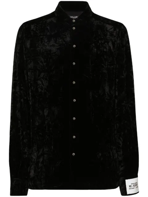 Dolce & Gabbana button-up velvet shirt