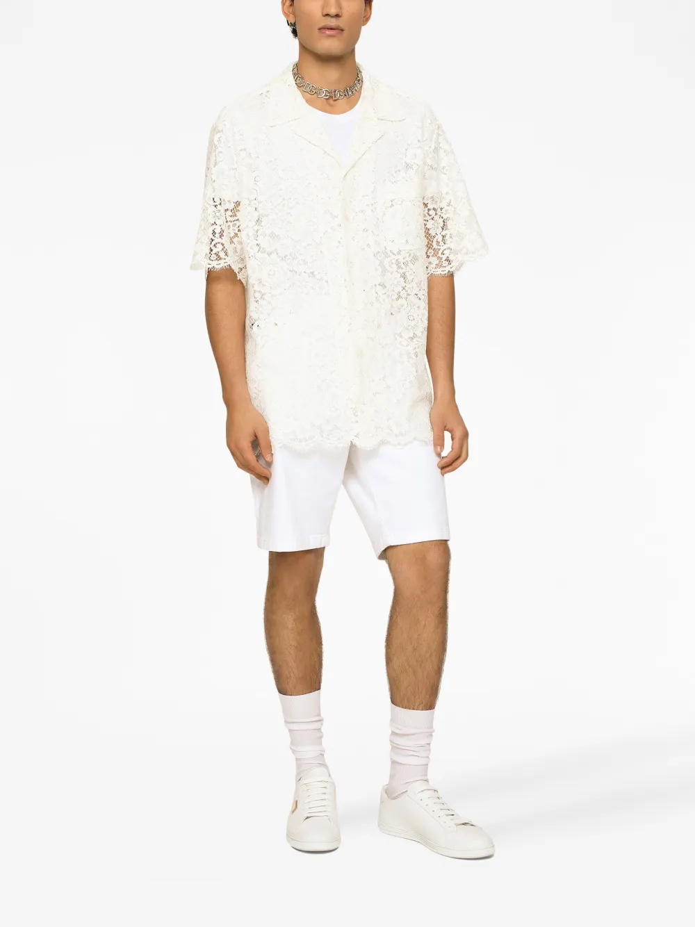  Dolce & Gabbana Sheer-coverage Lace Shirt - White 