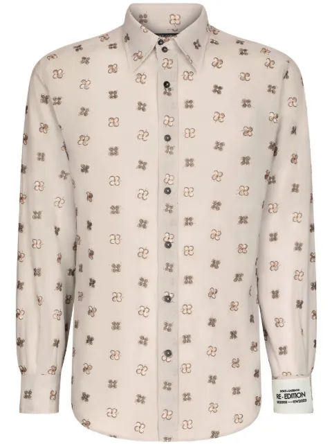 Dolce & Gabbana floral-embroidered cotton shirt