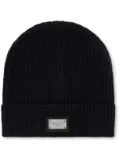 Dolce & Gabbana DG Essentials logo-patch knitted beanie - Black